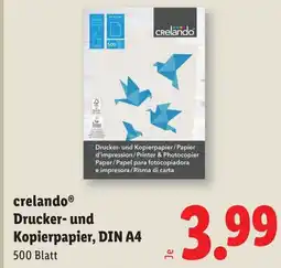 Lidl Crelando drucker und kopierpapier din a4 Angebot