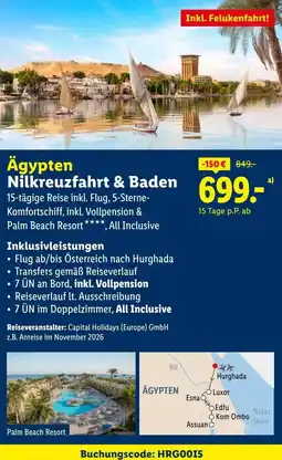 Lidl Ägypten Nilkreuzfahrt & Baden Angebot