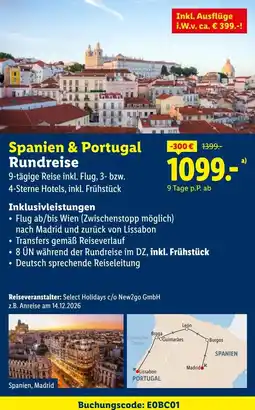 Lidl Spanien & Portugal Rundreise Angebot