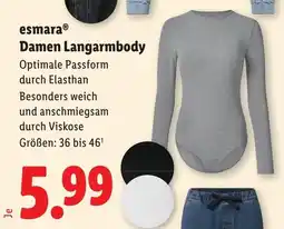 Lidl Esmara damen langarmbody Angebot