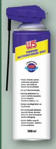 Lidl W5 Premium Multifunktionsöl Spray Angebot