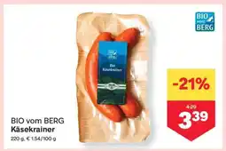 MPreis BIO vom BERG Käsekrainer Angebot