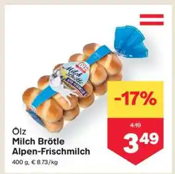 MPreis Ölz Milch Brötle Alpen-Frischmilch Angebot