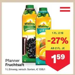 MPreis Pfanner Fruchtsaft Angebot