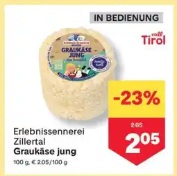 MPreis Erlebnissennerei Zillertal Graukäse jung Angebot