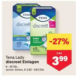 MPreis Tena Lady discreet Einlagen Angebot