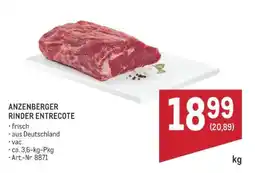Metro ANZENBERGER RINDER ENTRECOTE Angebot