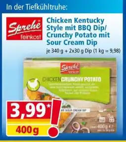 Norma Chicken Kentucky Style mit BBQ Dip/Crunchy Potato mit Sour Cream Dip Angebot