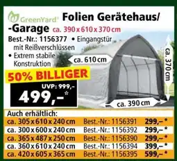 Norma GreenYard Folien Gerätehaus/-Garage Angebot