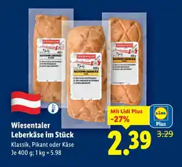 Lidl Wiesentaler Leberkäse im Stück Angebot