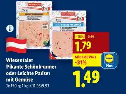 Lidl Wiesentaler Pikante Schönbrunner oder Leichte Pariser mit Gemüse Angebot