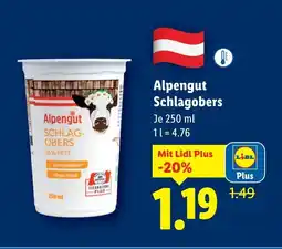 Lidl Alpengut Schlagobers Angebot