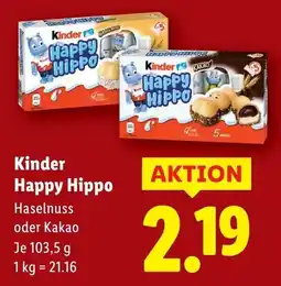 Lidl Kinder Happy Hippo Angebot