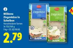 Lidl Milbona Ziegenkäse in Scheiben Angebot
