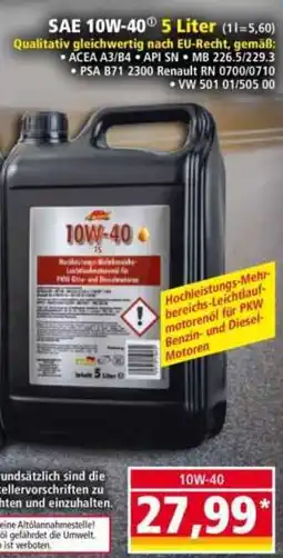 Norma Lebensmittel-Diskonter SAE 10W-40 Angebot