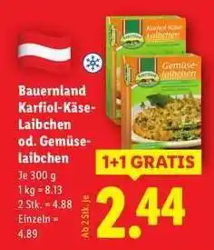 Lidl Bauernland Karfiol-Käse-Laibchen od. Gemüselaibchen Angebot