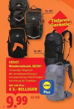 Lidl CRIVIT Wanderrucksack, 20/30 l Angebot