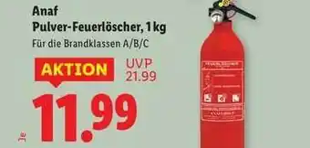 Lidl Anaf Pulver-Feuerlöscher, 1 kg Angebot