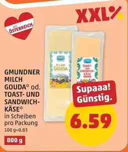 PENNY Milch gouda od. toast und sandwich käse Angebot