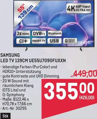 Samsung led tv 139cm ue55u7090fuxxn