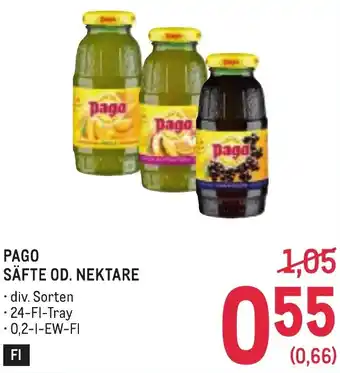 Metro Pago säfte od. nektare Angebot