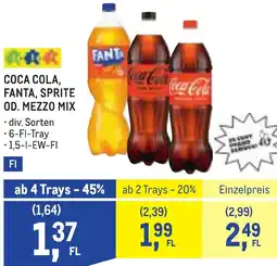 Metro Coca cola, fanta, sprite od. mezzo mix Angebot