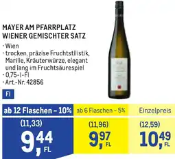 Metro Mayer am pfarrplatz wiener gemischter satz Angebot