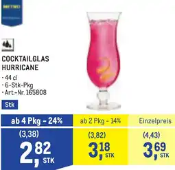 Metro Cocktailglas hurricane Angebot