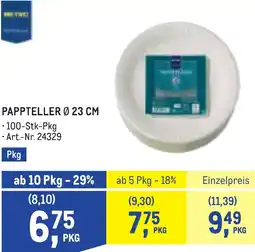 Metro Pappteller Angebot