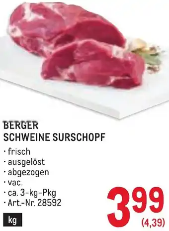 Metro Berger schweine surschopf Angebot