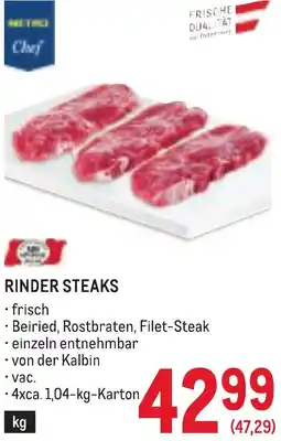 Metro Rinder steaks Angebot
