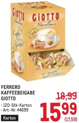 Metro Ferrero kaffeebeigabe giotto Angebot