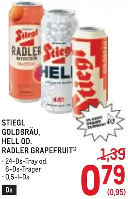 Metro Stiegl goldbräu, hell od. radler grapefruit Angebot
