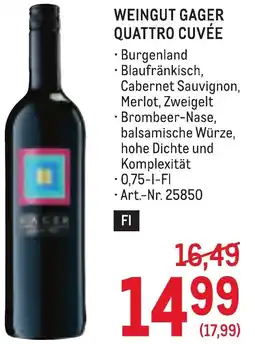 Metro Weingut gager quattro cuvée Angebot