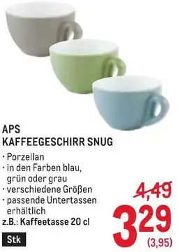 Metro Aps kaffeegeschirr snug Angebot