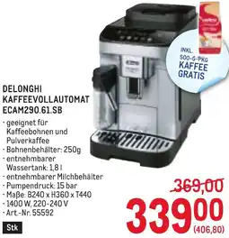 Metro Delonghi kaffeevollautomat Angebot