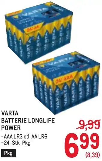 Metro Varta batterie longlife power Angebot