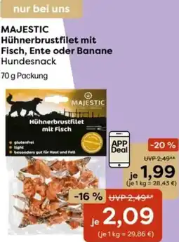 ZOO & Co Majestic hühnerbrustfilet mit fisch, ente oder banane hundesnack Angebot