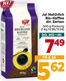 Billa Ja! Natürlich Bio-Kaffee Angebot