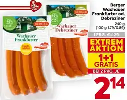 Billa Berger Wachauer Frankfurter od. Debreziner Angebot