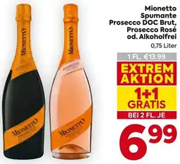 Billa Mionetto Spumante Prosecco DOC Brut, Prosecco Rosé od. Alkoholfrei Angebot