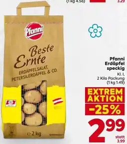 Billa Pfanni Erdäpfel speckig Angebot