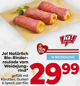 Billa Ja! Natürlich Bio-Rinder- roulade vom Weidejung- rind Angebot