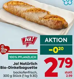 Billa Ja! Natürlich Bio-Dinkelbaguette Angebot