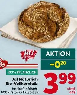 Billa Ja! Natürlich Bio-Vollkornlaib Angebot