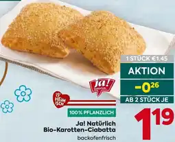 Billa Ja! Natürlich Bio-Karotten-Ciabatta Angebot