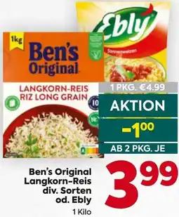 Billa Ben's Original Langkorn-Reis od. Ebly Angebot
