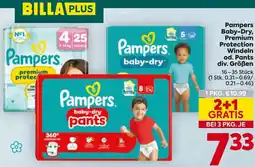 Billa Pampers Baby-Dry, Premium Protection Windeln od. Pants Angebot