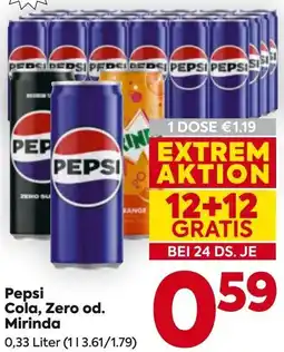 Billa Pepsi Cola, Zero od. Mirinda Angebot