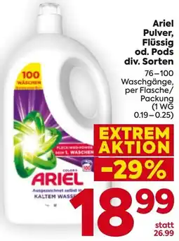Billa Ariel Pulver, Ariel Pulver, Flüssig od. Pods Angebot